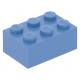 LEGO kocka 2x3, középkék (3002)